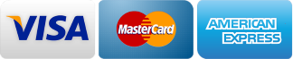 Wir akzeptieren Kreditkarten von Visa, Mastercard und Amex